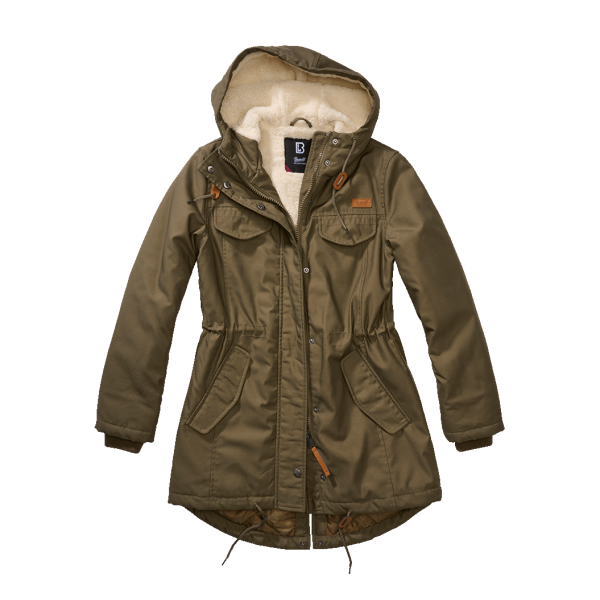 Parka winterjas voor dames olijfgroen