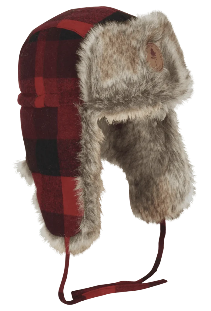 Klassieke geruite wintermuts rood/zwart