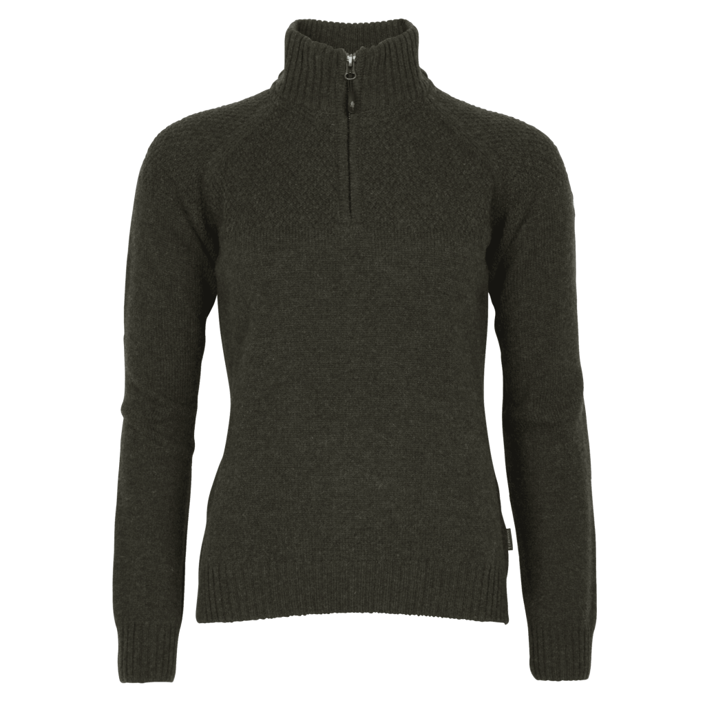 Värnamo T-neck trui dames donkergroen