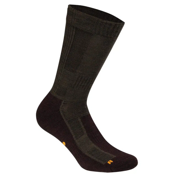 Trekking merino sok groen/bruin
