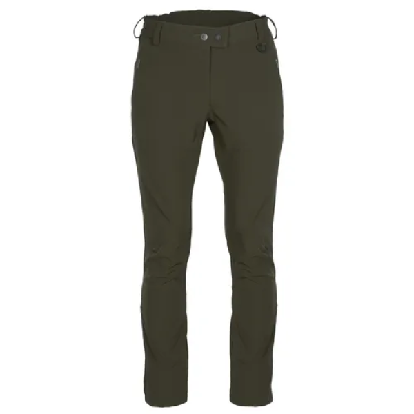 Wilda stretch shell broek dames mosgroen