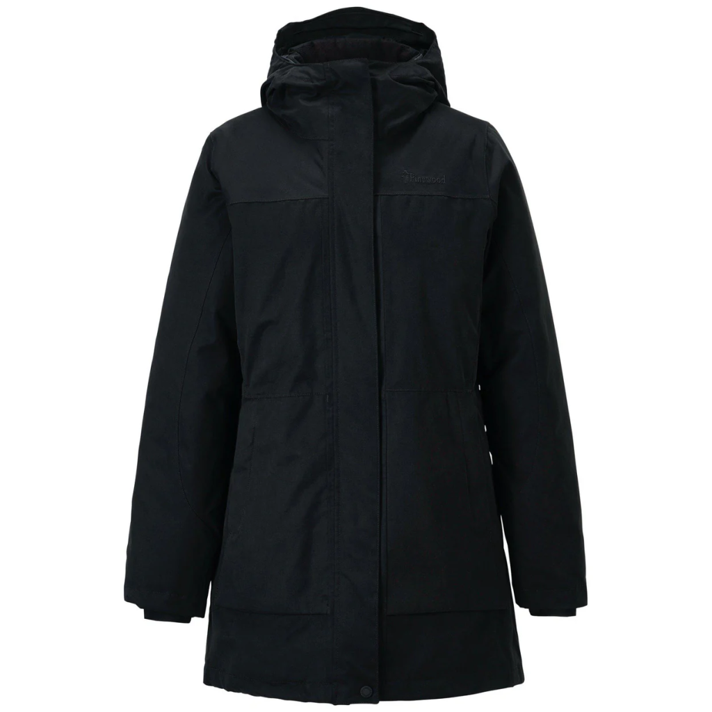 Gewatteerde winterparka dames zwart