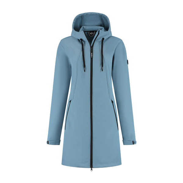 Lange softshell jas Faye blauw
