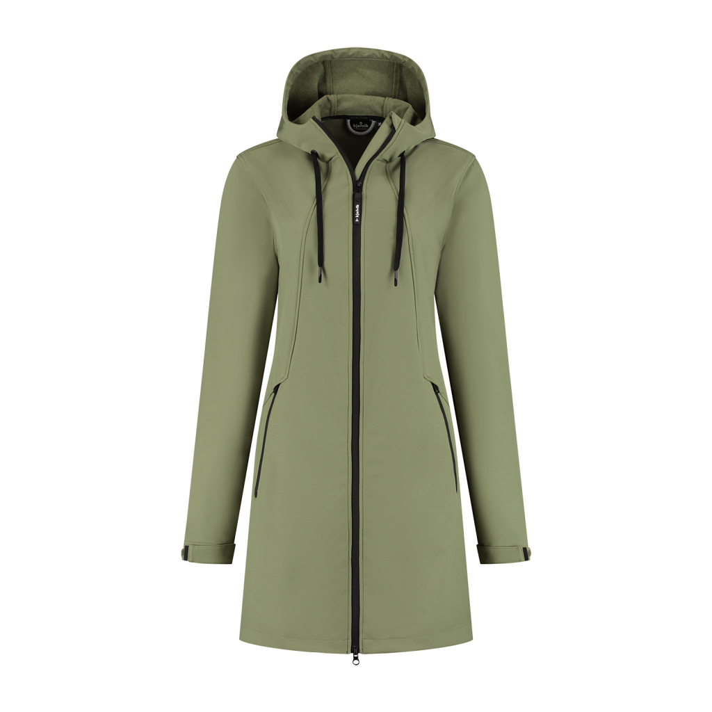 Lange softshell jas Faye groen