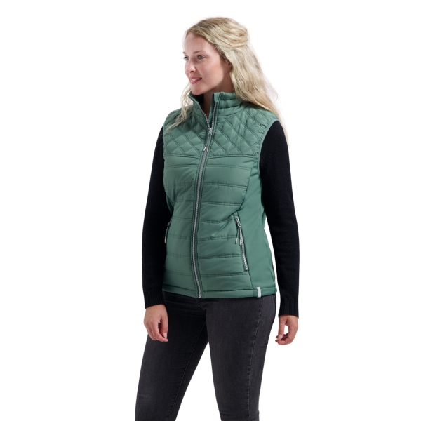 Model met bodywarmer Patricia groen