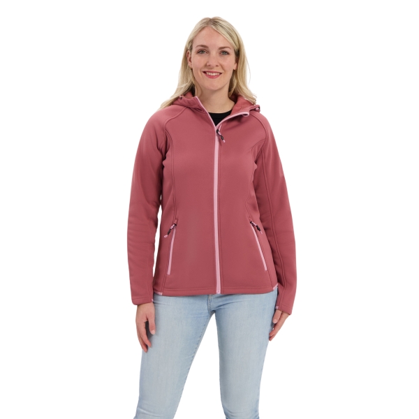 Model met fleece vest Yuna roze