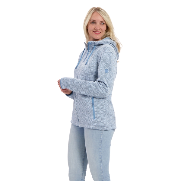 Model met gebreid vest Lovi blauw