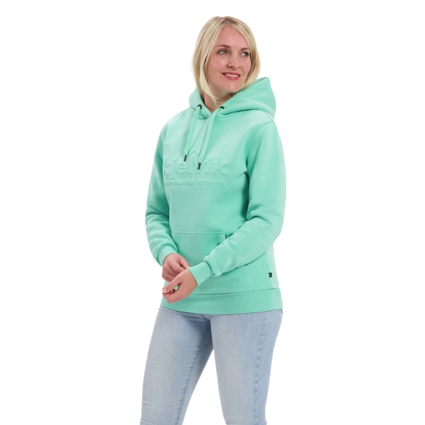Model met hoodie Elise turquoise
