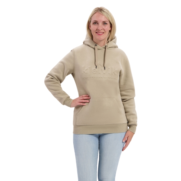 Model met hoodie Elise zand