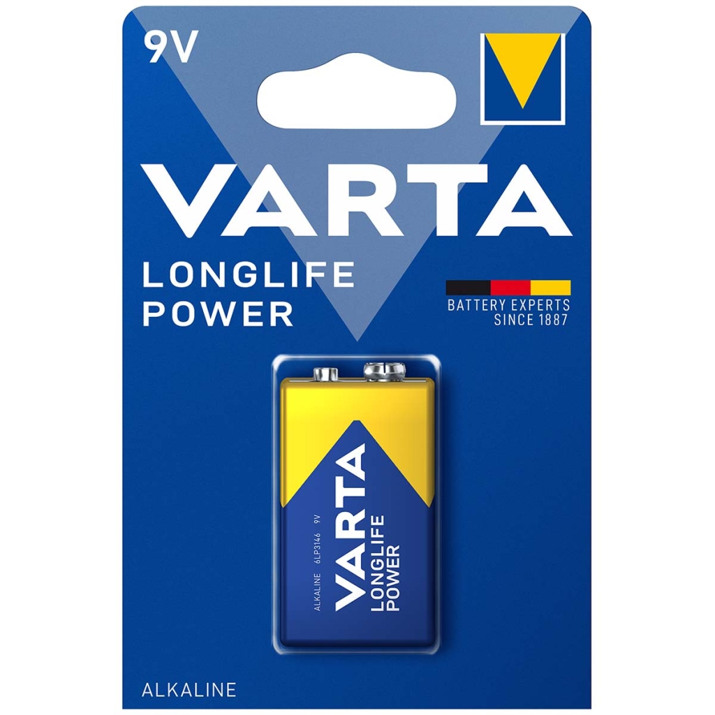 Blokbatterij 9v alkaline Varta